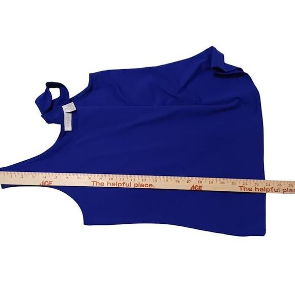 Chico's Tank Size 2 Women Pullover Top Blue Stretch Round Neck Sleeveless Large - Picture 5 of 5